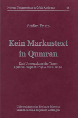 Kein Markustext in Qumran - Buchdeckel